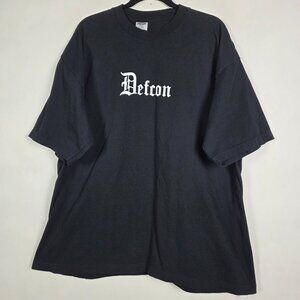 Defcon Old English 100% Cotton Mens 2XL Short Sleeve Black Graphic T Shirt